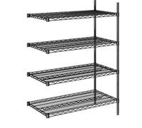 Estantería de malla de alambre de acero, negra carga por balda 250 kg, A x P 910 x 610 mm