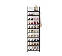 Estantería de Metal 10-Tier Metal Shoe Rack Load-Bearing Black Shelf