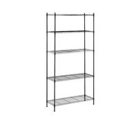 Estantería de metal - 35 x 90 x 180 cm - Negro | Royal Catering