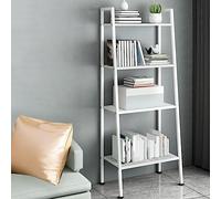 Estantería de metal moderna con estantes rectangulares para sala de estar, dormitorio, cocina, organizador vertical que ahorra espacio, fácil montaje, color rojo