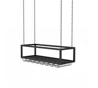 Estantería de metal para colgar en el techo, para guardar debajo del gabinete, para botellas de vino y copas de cristal, estantes de cocina y bar