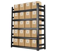 Estantería de metal resistente, estantes de garaje ajustables de 5 niveles para almacenamiento en taller, cobertizo, oficina