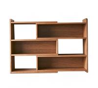 Estantería de oficina de 3 niveles para computadora de almacenamiento, escritorio pequeño marrón, elegante estante de exhibición de oficina que ahorra espacio (30-50 x 17 x 80 cm)