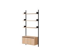 Estantería De Pared 1900 Librería Con Puertas Baja Roble/ Negro