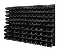 Estantería de pared apilable - 1152 x 780 mm - 114 piezas, sistema de almacenamiento para herramientas, sistema de almacenamiento para herramientas, estante para taquillas (negro)