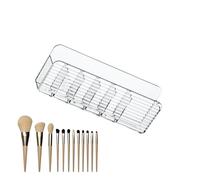 Estantería de pared cosmética - Puerta de vanidad adhesiva, bandeja de maquillaje transparente | Cesta organizadora de belleza de baño resistente, portavasos, lápiz labial, para cejas, m