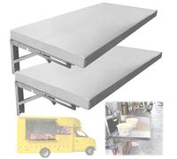 Estantería de pared de acero inoxidable 2 Estantes Plegables De Acero Inoxidable, Ideales Para Camiones De Comida Comerciales. Mesa Plegable De Preparación De Alimentos(W 18"/45mm,L 40"/101mm)