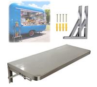 Estantería de pared de acero inoxidable Estante de acero inoxidable para ventana de servicio de food truck, estante abatible para concesiones, estantería para preparación(W 16in/40cm,L 3 2/5ft/1.04m)