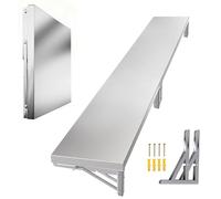 Estantería de pared de acero inoxidable Estantería plegable extralarga de acero inoxidable para exteriores, ideal para food trucks. Ahorra espacio en la pared. Fácil instalación(50x18in/127x45cm)