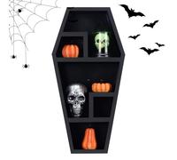 Estantería De Pared De Ataúd - Gran Estandarte Temático, Decoración Interior Única | Almacenamiento Elegante, Estantería De Libros, Accesorio De Sala De estar, Creación De Miedo, Decoración Del Hogar