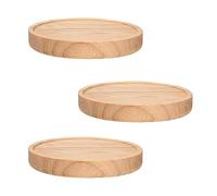 Estantería de Pared de Madera, Juego de 3 Estantería Flotante Redonda Pequeña Baldas Pared Modernas con Tornillos para Plantas Vela Foto Decoracion Diseño para Cocina Dormitorio Baño (Diámetro Ø15cm)