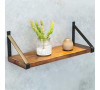 Estantería De Pared De Madera Maciza De Alta Carga, Soportes Metálicos Triangulares, Librería De Pared, Estante Decorativo Para Salón, Estante De Cocina, Botellero Multifunción(100cm)