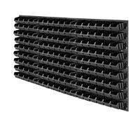 Estantería de pared de taller KADAX, paneles de pared, 156 x 78 cm, negro, 16...