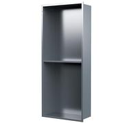 Estantería de pared empotrada de acero inoxidable 304 para ducha, hotel, baño, almacenamiento en casa, armario de pared integrado, para esquema de color gris, 700 x 280 x 125 mm