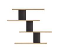 Estantería de pared hökkomi 78x99x15 cm - antracita / efecto madera [en.casa]