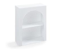 [en.casa] Estantería de Pared Jäller con 2 Compartimentos Abiertos Diseño Arqueado Estante Mural para Salón Dormitorio Entrada Metal 40 x 30 x 13 cm - Blanco