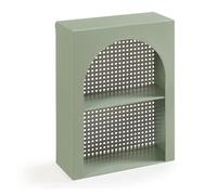 [en.casa] Estantería de Pared Jäller con 2 Compartimentos Abiertos Diseño Arqueado Estante Mural para Salón Dormitorio Entrada Metal 40 x 30 x 13 cm - Verde