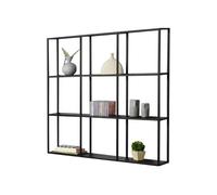 Estantería de pared jelsa con 9 compartimentos abiertos librería hierro 100 x 18 x 110 cm negro [en.casa]