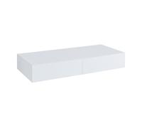 [en.casa] Estanteria Pared Karstula con 2 Cajones hasta 5 kg Mesilla de Noche Mural Estante con Dos Cajones Recubierto de PVC 80 x 35 x 12 cm - Blanco