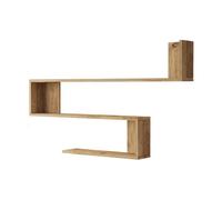 [en.casa] Estantería de Pared Kitee de 3 Niveles Estantes Flotantes Moderna Librería para Salón Oficina Pasillo Decoración Dormitorio Aglomerado 120 x 15 x 72 cm - Efecto Roble Rústico