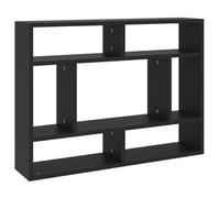 vidaXL Estantería de Pared Repisa Flotante Balda Estante Salón Sala de Estar Estudio Exhibición Decoración Madera Contrachapada Negro 75x16x55 cm