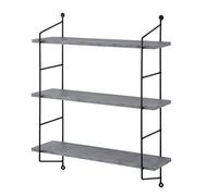 [en.casa] Estantería de Pared de 3 Niveles 3 Estantes de MDF con Acabado en PVC Colgantes de Alta Resistencia Mueble de Salón Acero Duradero 64 x 48 x 15 cm -