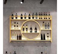 Estantería de pared para el hogar, con soporte de cristal para frigorífico, estante de metal para botellas, regalo de boda, 140 x 15 x 80 cm, perfecto para entretenimiento en casa