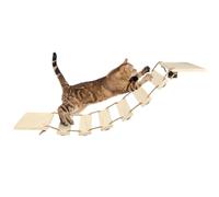 Estantería de pared para gatos, puente de pared para gatos, perca, árbol de gato, mueble de pared para dormir, jugar, escalar y tender 32,5 x 15,5 x 85 cm