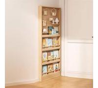 Estantería de pared para niños con ganchos, libro de madera para guardería, ahorro de espacio, ideal para libros, revistas y periódicos (50 x 10 x 178 cm)
