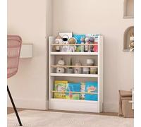 Estantería de pared para niños, estantería de pared para niños, estantería para guardería, estantería estrecha para niños, estantería independiente de 3 niveles para libros, revistas y periódicos