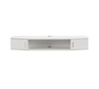 Estantería de pared para tv tørring de 2 niveles y 2 puertas aglomerado 18 x 110 x 30 cm - blanco [en.casa]