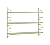 Estantería de pared strängnäs de 3 niveles acero 50x60x15 cm - verde oliva [en.casa]