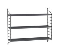 Estantería de pared strängnäs de 3 niveles ajustables en altura acero 50 x 60 x 15 cm - gris oscuro [en.casa]