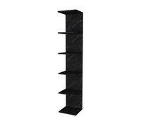 [en.casa] Estantería de Pared Surahammar de 6 Niveles Estantes Murales Estantería Flotante para Dormitorio Sala Oficina 180 x 35 x 32 cm - Efecto Mármol Negro