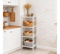 Estantería de pie de 4 niveles resistente de metal para cocina, almacenamiento, diseño industrial, para cargas pesadas, fácil instalación para garaje, cocina, oficina, sala de libros, esquina, 39 x 30
