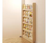 Estantería de pie de 80 cm de alto con estante de almacenamiento abierto, bastidor de madera para dormitorio, sala de estar, oficina en casa, estantería de 2 8 niveles detrás de la puerta