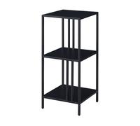 [en.casa] Estantería de Pie con 3 Estantes para Salón Oficina Dormitorio Diseño Industrial Librería Estable Sostenible Resistente Acero 80 x 35 x 35 cm - Negro