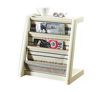 - Estantería de pie multicapa de madera, estanterías de periódicos, revisteros de piso creativo, estantes verticales, estanterías para libros