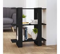 Estantería de pie para estanterías, estantería de almacenamiento, para salón, independiente/separador de habitaciones, negro, 80 x 30 x 87 cm, adecuada para balcón de jardín al aire libre