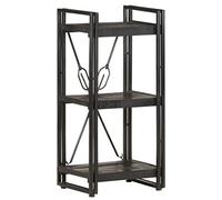 Estantería de pie para exhibición de cocina, estantería de baño, estantería de 3 F, color negro, 40 x 30 x 80 cm, mango de madera maciza, adecuado para salón, balcón de jardín al aire libre