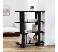 Estantería de pie para libros, estantería de almacenamiento, estantería de cocina, separador de habitaciones, color negro, 100 x 30 x 123,5 cm, dormitorio, salón, oficina, diseño sencillo