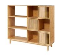 Estantería de pie ypäjä con 9 compartimentos bambú 128x147x39cm - natural [en.casa] 39 cm