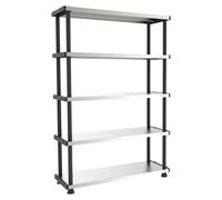 Estantería de plástico MP Shelf 120 RC (Al x An x Pr: 185 x 119 x 45 cm, Capacidad de carga por balda: 120 kg, Número de baldas: 5 ud., Inserción,...