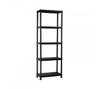 THINIA HOME - Estantería Almacenaje, Polipropileno PP, Multiusos, Hogar, Trastero, Domitorio y Cocina, 5 Baldas, Carga Máxima 125Kg, 60x30.5x172cm (Largo x Ancho x Alto), Color Negro