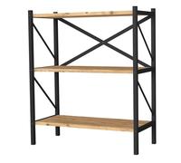 Miroytengo Estantería de Salón Rus 3 Estantes Negro y Roble Safir 66x85x34 cm