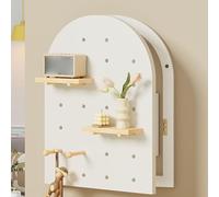 Estantería de tablero perforado para la entrada: oculta instalaciones antiestéticas, sirve también como expositor colgante para obras arte láminas decorativas(Cloud White,50*95cm/19.7*37.4in)