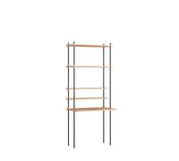 Estantería de Trabajo , Roble Individual/ Negro