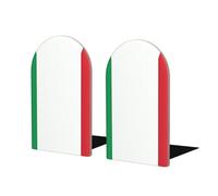 Estantería decorativa de madera con bandera de Italia, accesorios decorativos modernos para sujetar libros firmemente en la estantería, 1 par en paquete