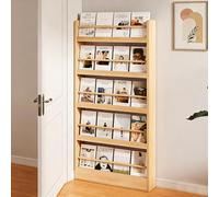 Estanteria Detrás Puerta,Estantería Estrecha de Madera Maciza,Estanterias Pared Infantil,Libros Organizadores De Almacenamiento Detrás De La Puerta Ahorro de espacio,Antivuelco,Fácil montaje
