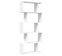 Estantería divisora de 5 pisos, color blanco, 70 x 24 x 161 cm, material de madera, práctico sistema de estanterías para salón, oficina y más, solución estable y que ahorra espacio para espacios